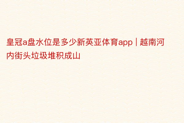 皇冠a盘水位是多少新英亚体育app | 越南河内街头垃圾堆积成山