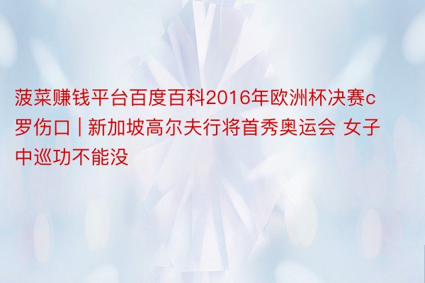 菠菜赚钱平台百度百科2016年欧洲杯决赛c罗伤口 | 新加坡高尔夫行将首秀奥运会 女子中巡功不能没